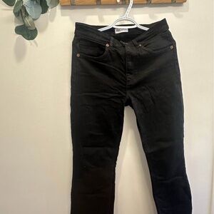 ZARA Black Raw Hem Jeans – Size 8